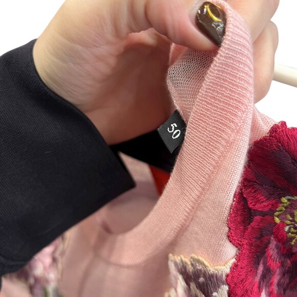 $1325 Dolce & Gabbana Pink Pullover Cashmere Embroidered Sweater size 12/50 - Picture 11 of 11